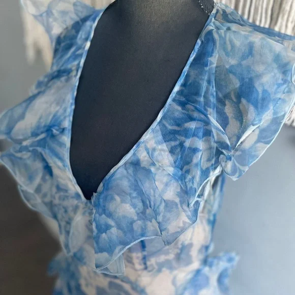 Alice McCALL Oh My Goddess Open-Back Ruffled Floral-Print Silk - Picture 3 of 10